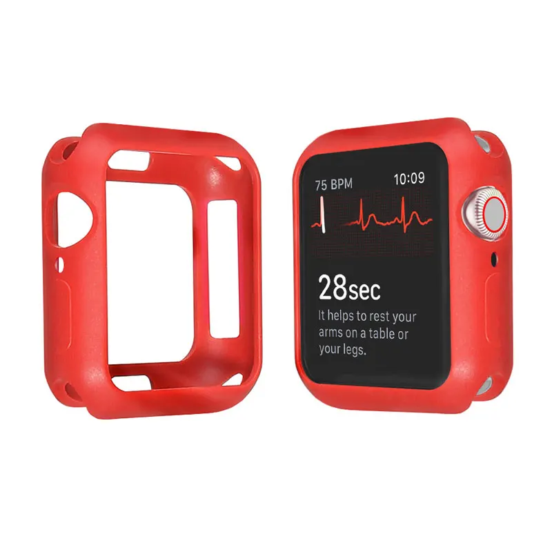 Мягкий чехол для часов из ТПУ для Apple Watch 5, 4, 3, 2, 1, чехол для часов Iwatch 44 мм, 42 мм, 40 мм, 38 мм, чехол для часов с полной защитой - Цвет: Red