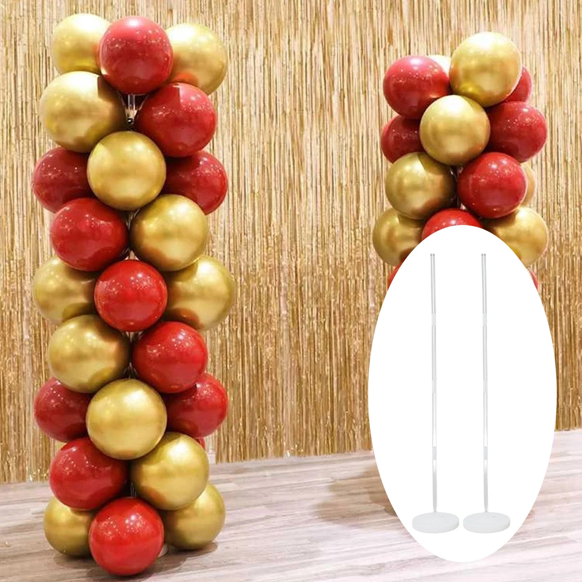 

2 Set Balloon Column Stand Kit Reusable Balloon Tower Decorations for Wedding Birthday Baby Shower Graduation Christmas