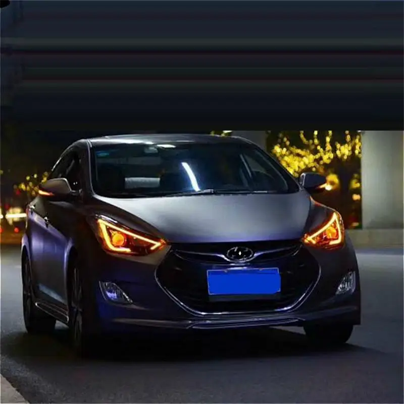 Автомобильные Внешние Luces Neblineros Para Автомобильные светодиодные Drl фары Задние Автомобильные фары в сборе 12 13 14 15 для hyundai Elantra