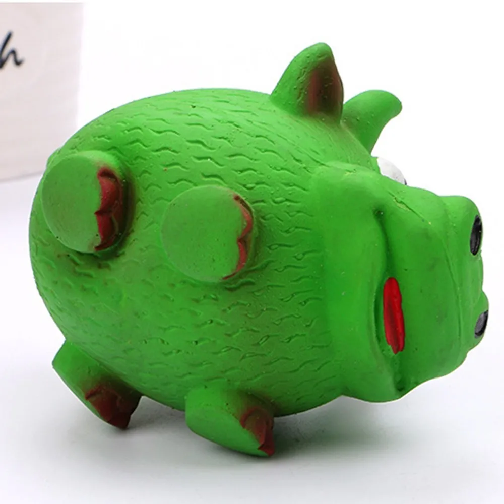 Милые игрушки для собак, розовая/зеленая кричащая латексная свинья/корова, игрушки для домашних животных, пищащие жевательные подарки, забавные товары для домашних животных 7X7 см, модные аксессуары для домашних животных