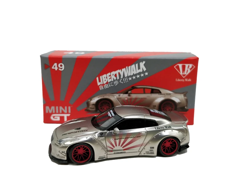 Мини GT 1: 64 LB работает Nissan GTR R35 тип 1 сатин серебро LHD/RHD литой модель автомобиля