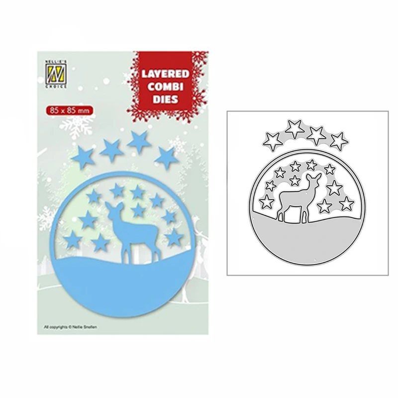 

Новинка 2021, металлические Вырубные штампы в виде рождественских звезд и неба для скрапбукинга «сделай сам», украшение для бумаги, рукоделия...