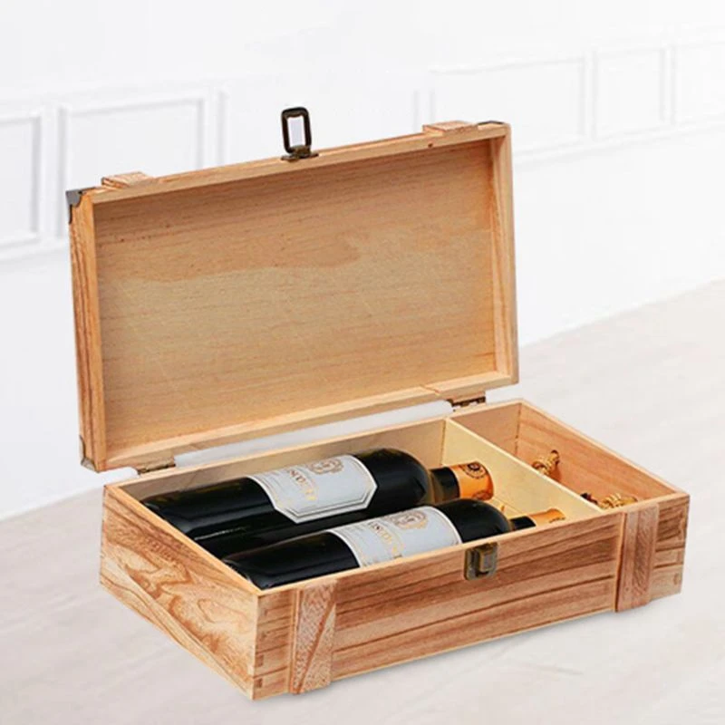 Vintage Wood 2 Red Wine Bottle Box Carrier Crate Case Storage Carrying Display Holder Birthday Party Christmas Gift | Дом и сад