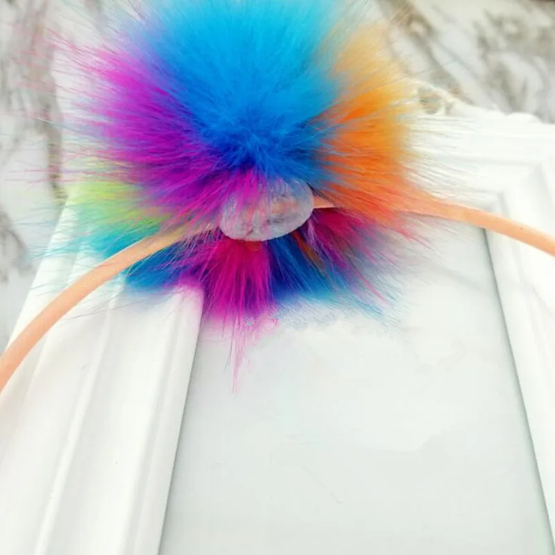 Ободок для волос с помпоном женщин и девочек ободок из искусственного меха