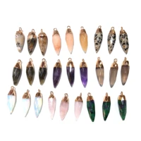 natural stone pendant cone shaped faceted agates exquisite charms for jewelry making diy bracelet necklace earring accessories