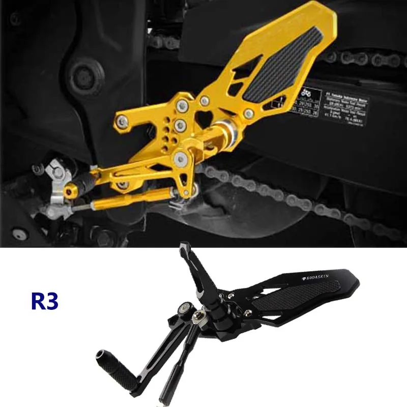 

KODASKIN Motorcycle CNC Rearset kit Footpeg Rear Brake Set for YAMAHA YZF R3