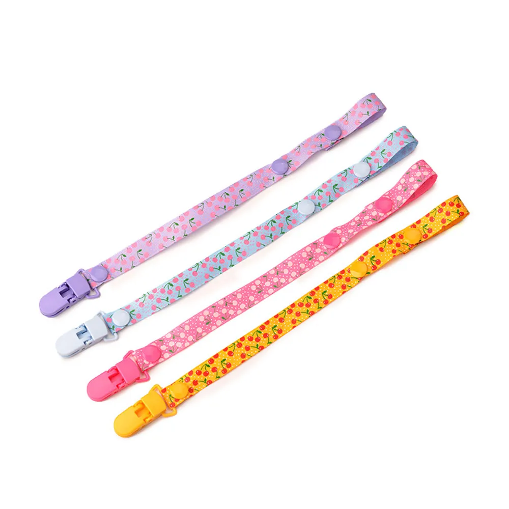 

1pc Adjustable Baby Pacifier Clip Chain Ribbon Dummy Holder Soother Pacifier Clips Strap Cute Nipple Holder for Infant Feeding