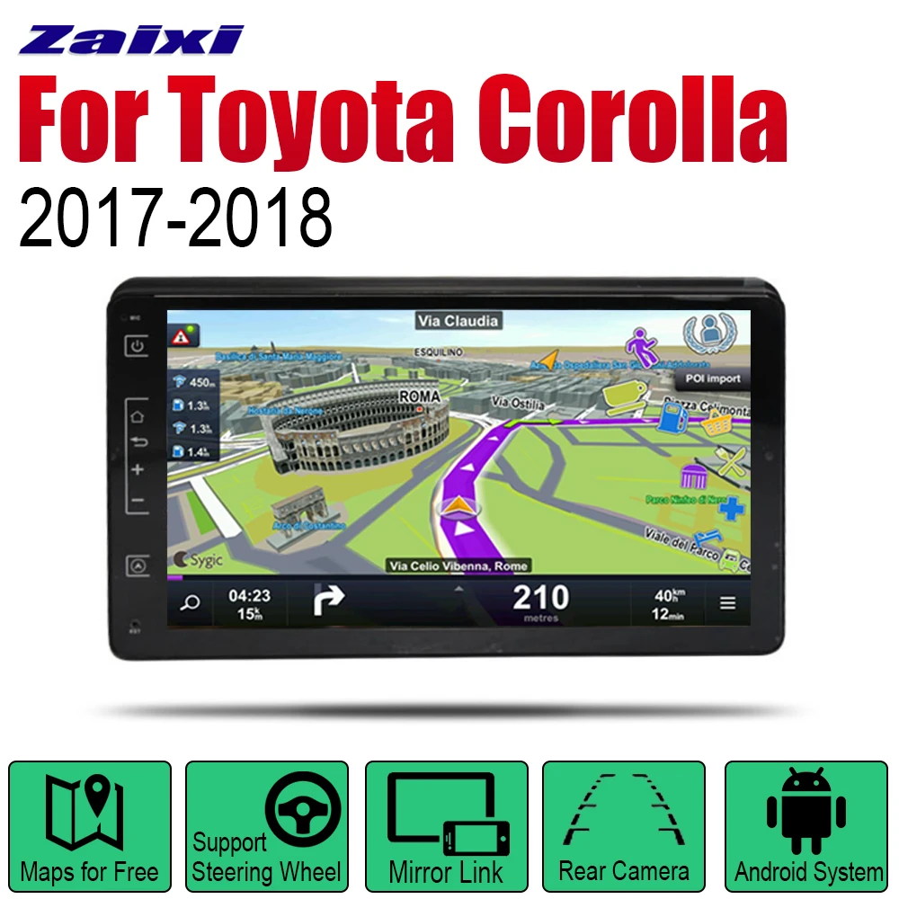 Автомагнитола для Toyota Corolla 2017 2018 2 Din Android автомобильный плеер GPS навигация BT Wifi