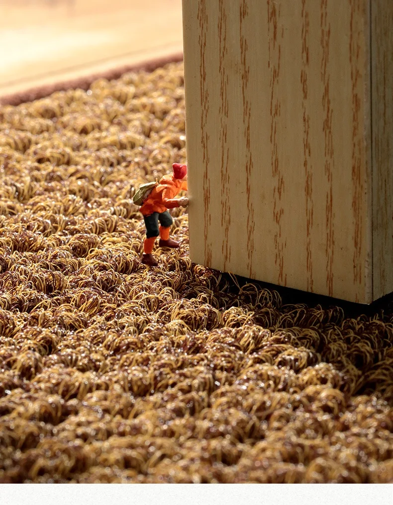 Коричневый искусственный Coir продвинутый дверной коврик для чистки входных