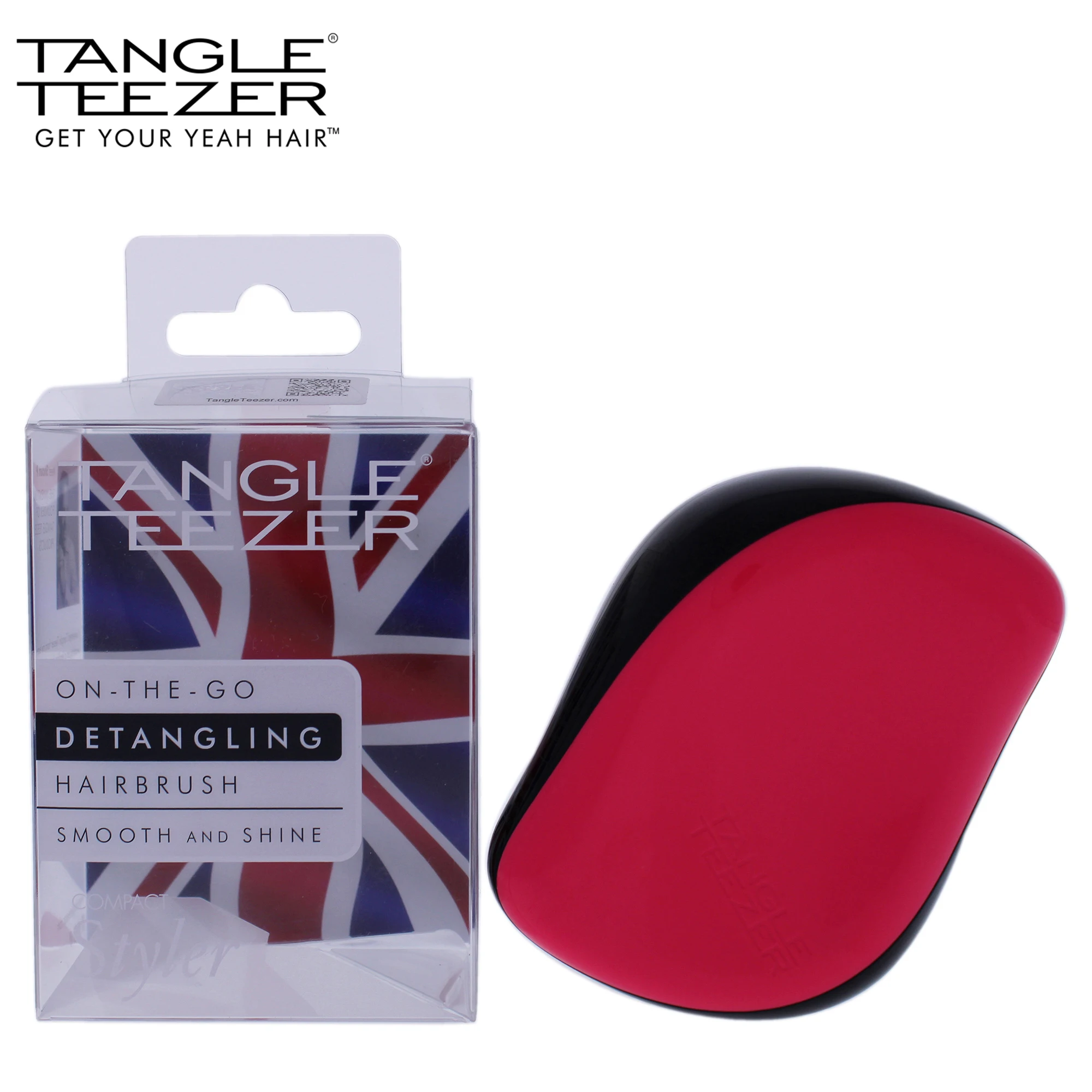 

Tangle Teezer Hair Brush Compact Styler Detangling Hairbrush - Black-Pink for Unisex - 1 Pc