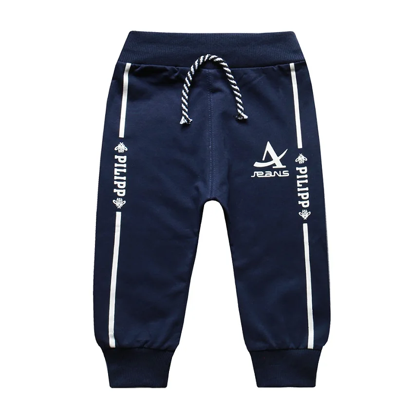 A - navy blue Новинка года, весенние повседневные Хлопковые Штаны для маленьких мальчиков и девочек, детские спортивные штаны-шаровары осенняя одежда для детей возрастом до 3 лет - Цвет: A - navy blue