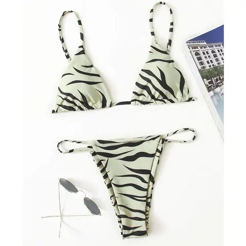 Sexy Zebra Bikini 2022 Woman Swimsuit Female Swimwear Women`s Mini Thong Bikinis Set Summer Beachwear Swimming for Bathing Suit