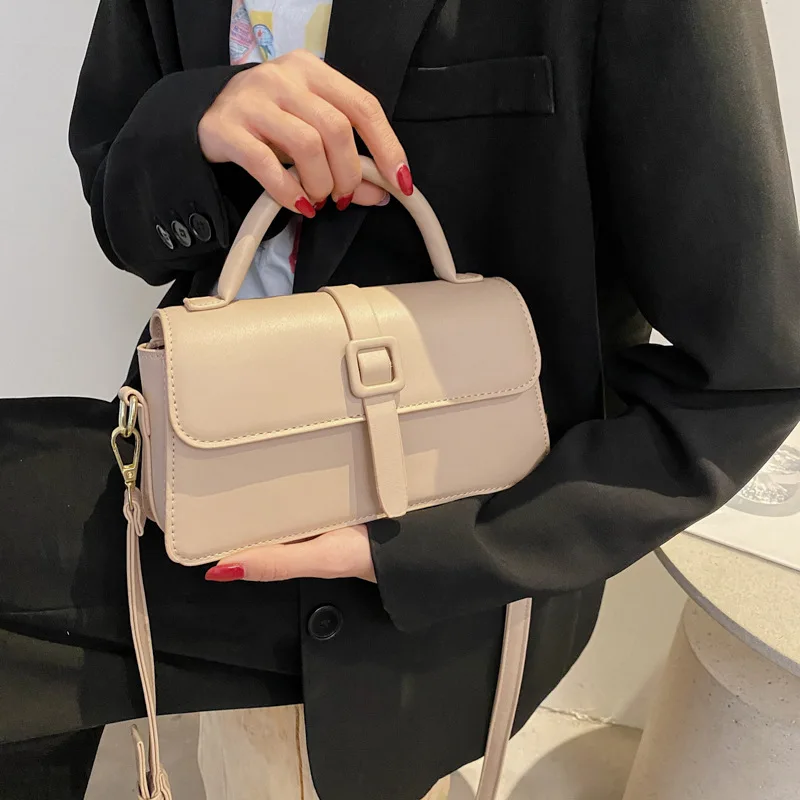 

Сумка кросс-боди Женская из экокожи, модный саквояж кросс-боди, маленькая однотонная квадратная сумочка-тоут на плечо, лето 2021