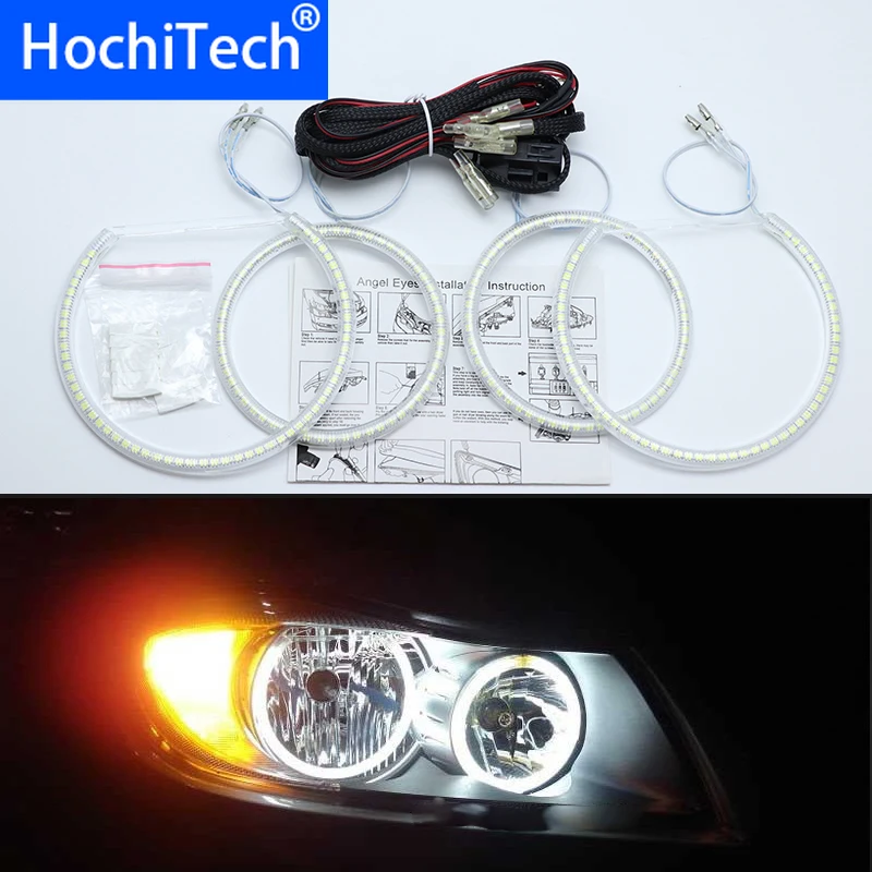 Для BMW 3 серии E90 2005-2008 ультра яркий SMD белый светодиодный ангельские глазки 2600LM 12V
