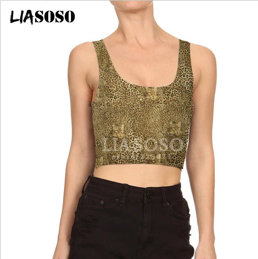 LIASOSO летний женский новый 3D принт Леопард рыбья чешуя змея жилет сексуальный