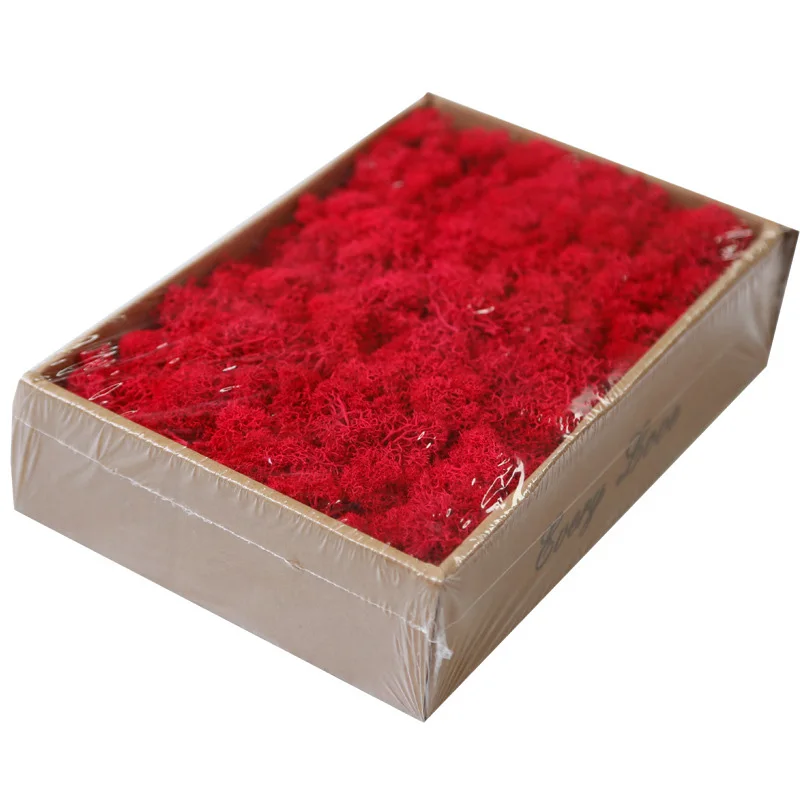 Red Искусственное растение вечная жизнь 200 г мох сад украшение дома стены DIY цветок материал Мини Сад Микро Ландшафтные аксессуары - Цвет: Red
