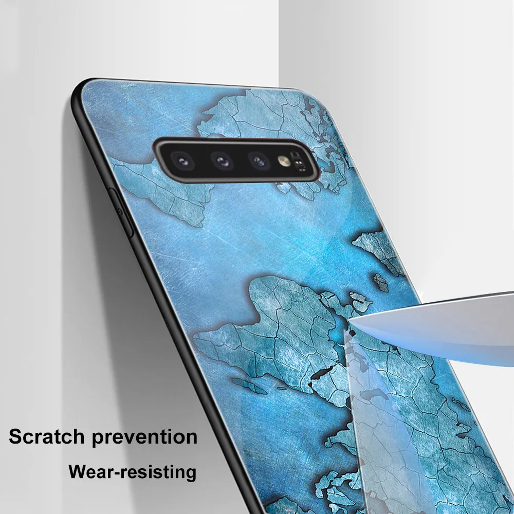 

Travel map Case For Samsung A50 A70 A21S A51 A71 M30 A21 A30 A40 A41 S9 S8 S10 S20 Plus Note 20 Ultra 10 Glass Phone Cases Capa