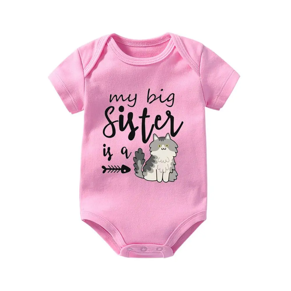 YSCULBUTOL Моя старшая сестра кошка забавное детское боди с близнецами детская одежда
