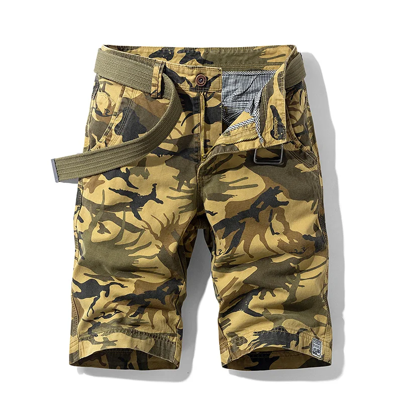 

Men's 2021 Summer New High Quality Baggy Cargo Casual Shorts Male camouflage Short Pants Fashion Loose knee lenght Trousers