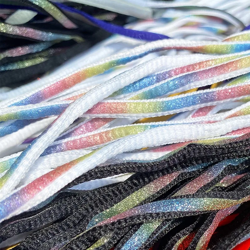 

1Pair 120cm Fluorescent Sneaker Shoestrings Sport Shoelaces Reflective Half-Round Rope Shoes Lace Light Shoelaces Laser Sequins