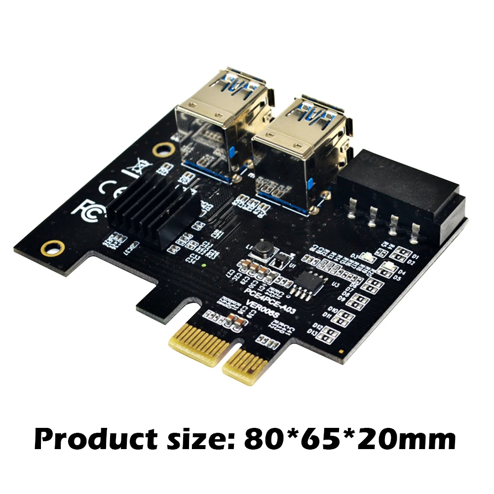 Переходник PCI-E на PCIe PCI-Express от 1x до 16x Райзер для майнинга с 1 4 USB 3 0 мультипликатор