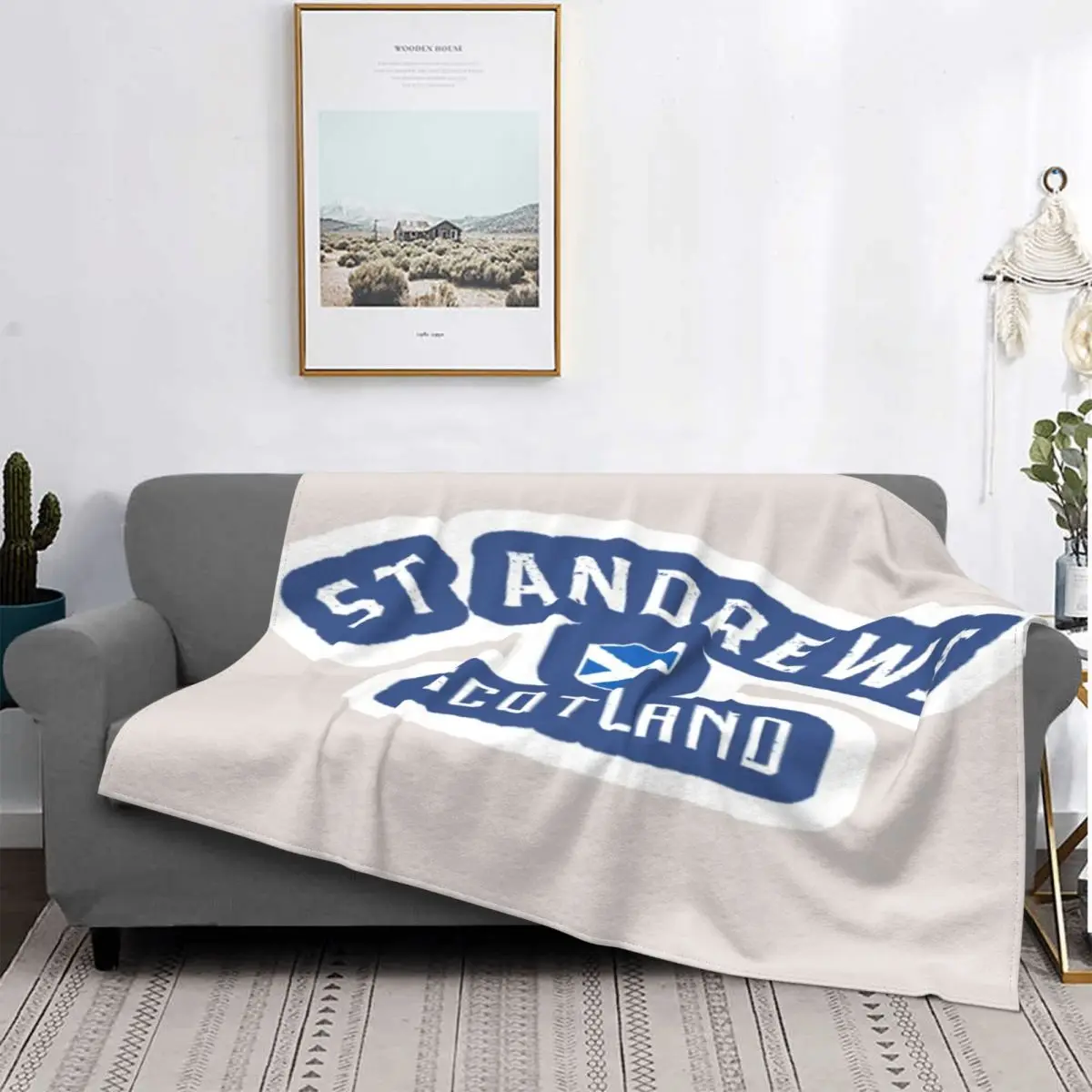 

Manta de la Universidad de St Andrews, colcha de cama a cuadros, Edredon para sofda, manta de lana, ropa de cama de algodón