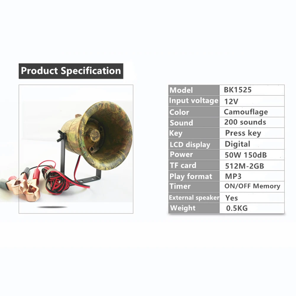 

Hunting Birds Caller MP3 Player Bird Sound Caller 50W Speaker 150DB Bird Amplifier Loudspeaker Hunting Decoy Camouflage Speaker