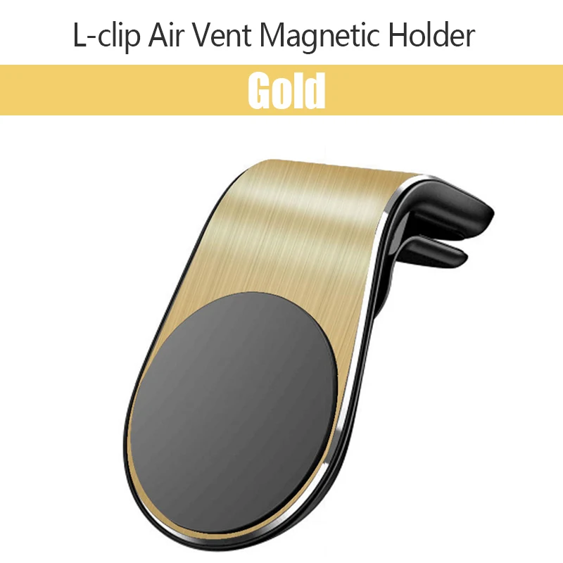 Автомобильный магнитный держатель для телефона Air Vent Mount Stand L shape For Hauwei iPhone samsung gps металлический магнит держатель для мобильного телефона кронштейн - Цвет: Silver