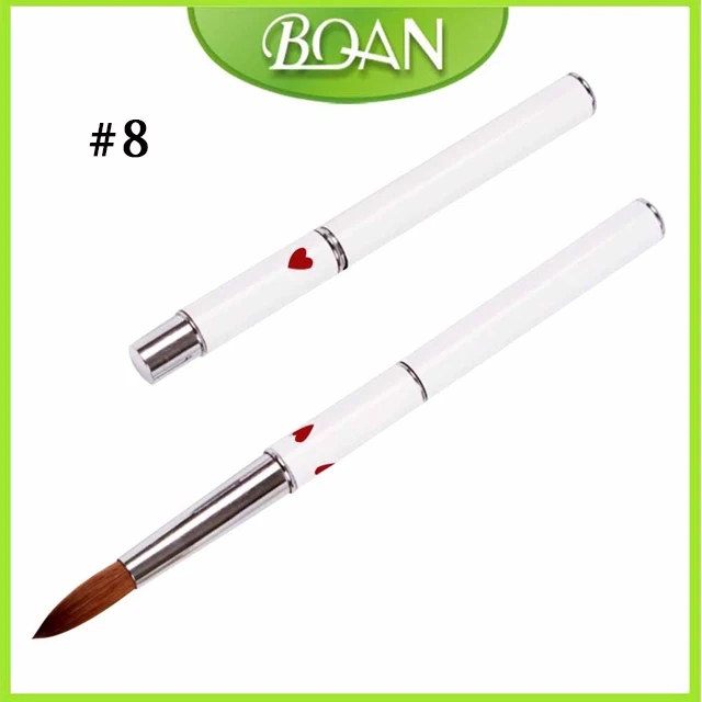 size 8 BQAN 1 шт.#8#10#12#14#16#18#20 колинский Соболь акрил#10 кисть для дизайна ногтей УФ-гель Кисть-ручка для резьбы жидкий порошок DIY Рисунок ногтей - Color: size 8