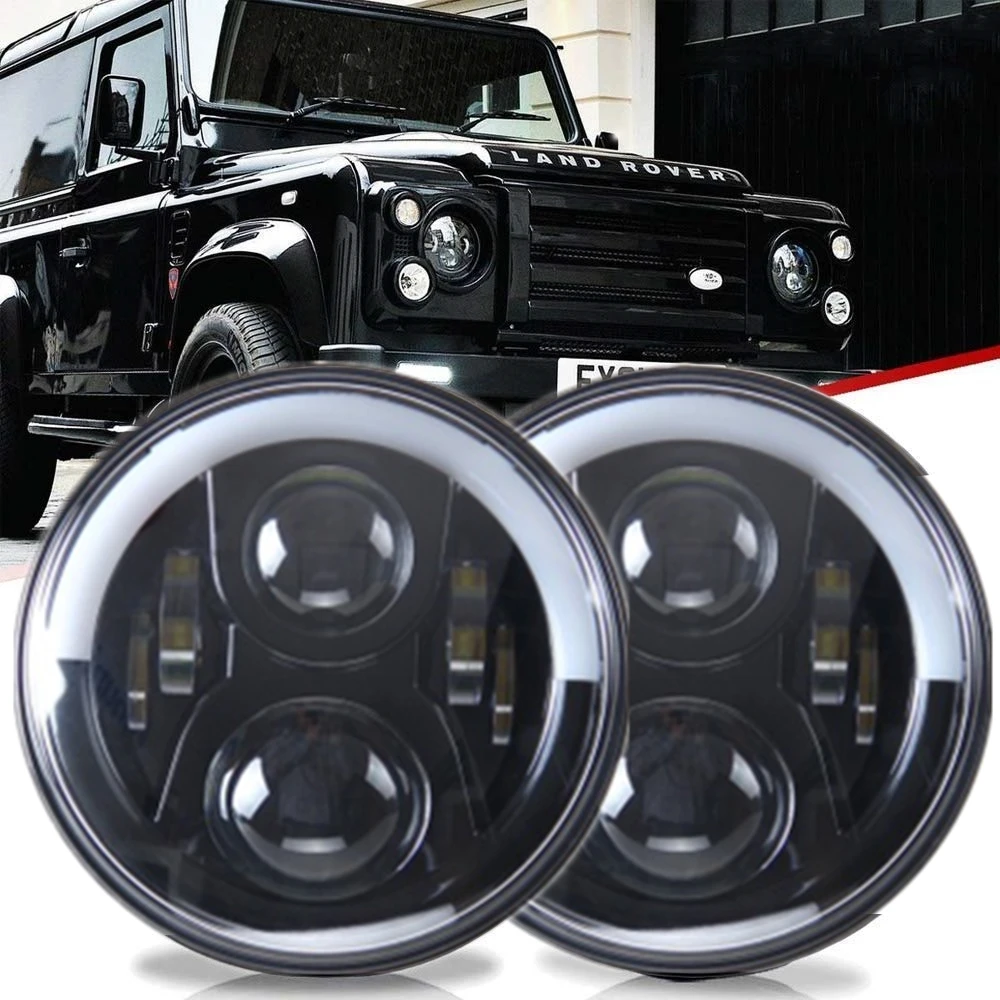2 шт. 7 дюймов светодиодный ДХО фар для джипа Wrangler CJ 5 97 18 TJ JK JKU Рубикон сахара Land Rover