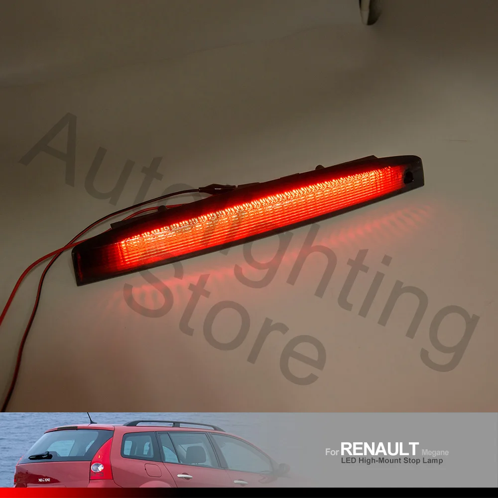 1Pc Smoked Lens LED High Mount Third Brake Light For Renault Megane II MK2 Estate 2003-2009 3rd Stop Lamp Tail Warning Lights - купить по