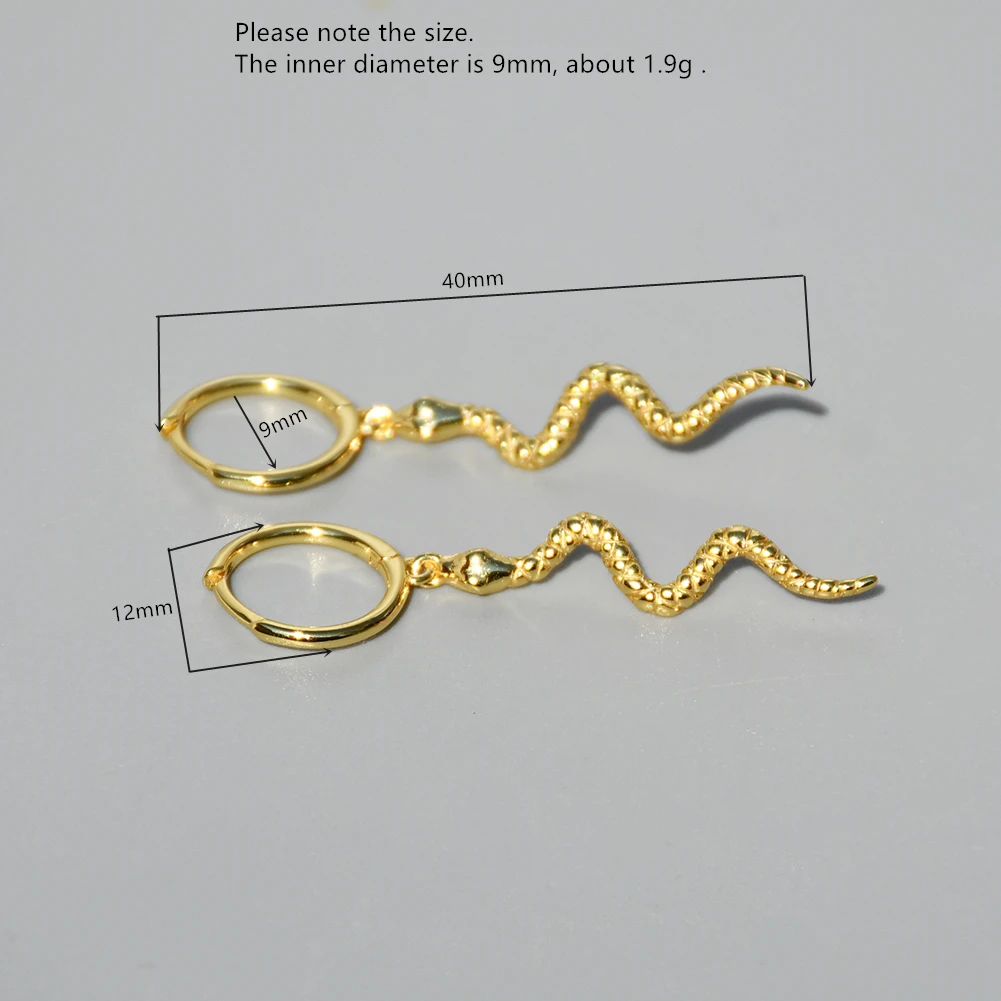 Женские серьги-змеи из серебра 925 пробы