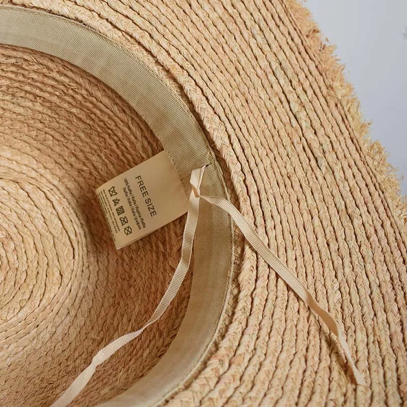 

LongBaiLi Summer 14cm Large Brim Raffia Straw Sun Beach Hats For Women Chapeau Female Fedoras SWDS153