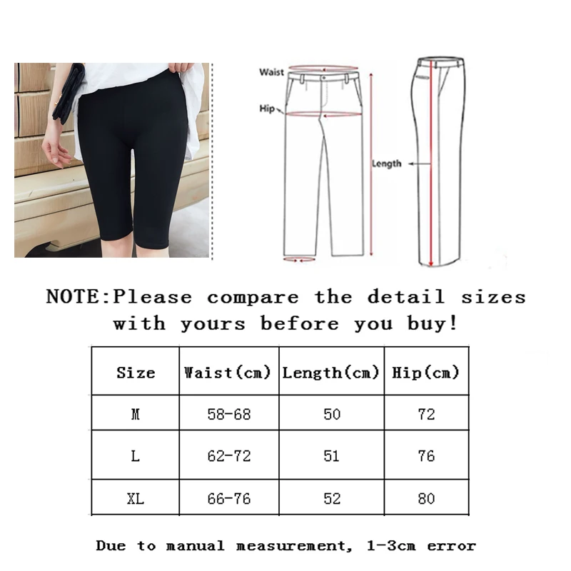 

SLLSKY Casual Slim High Waist Women Biker Shorts Solid Fitness Athleisure Short Pants 2021 Summer Elastic Band Cycling Shorts