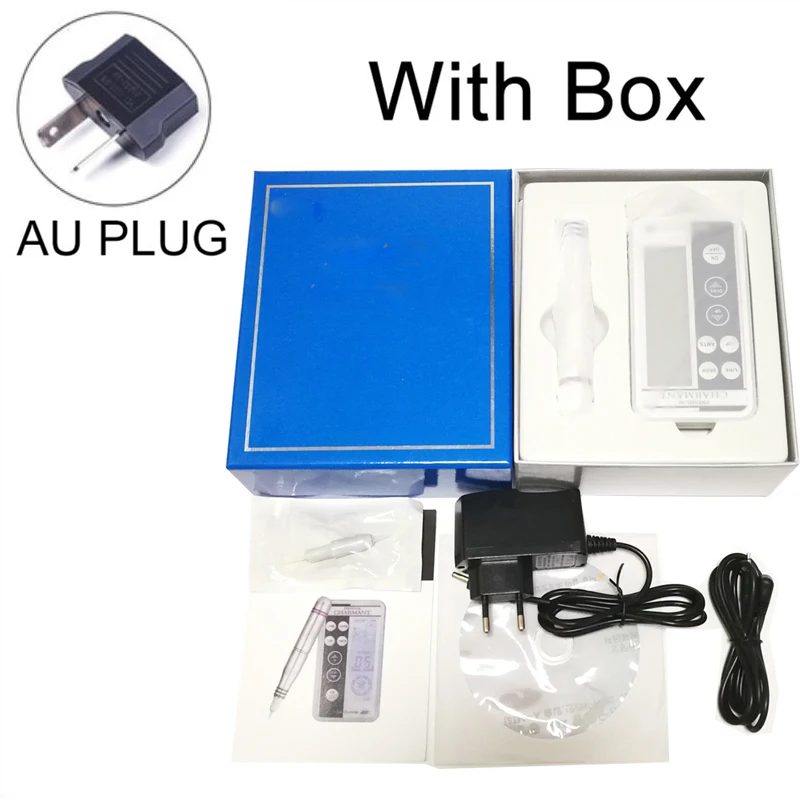 AU Plug with box Korean Professional Embroidery Eyebrow Charmant Tattoo Machine Pen for MTS Semi-permanent Makeup Microblading Liner Shader - Цвет: AU Plug with box