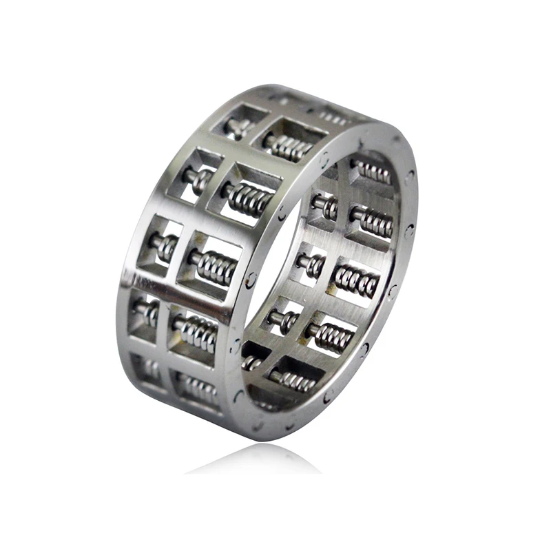 

Fashion Simple Abacus Spinner Ring for Women Men Jewelry Engagement Anniversary Gift 2021 New Style Stainless Steel Wedding Band