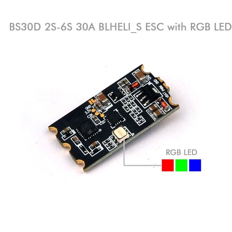 BS30D 30A 2 6S бесщеточный ESC со светодиодной RGB подсветкой blheli _ S Dshot для FPV гоночного