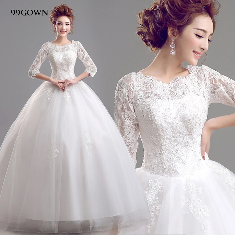 Платье женское свадебное ТРАПЕЦИЕВИДНОЕ на молнии сзади с рукавом 2021 и вышивкой |