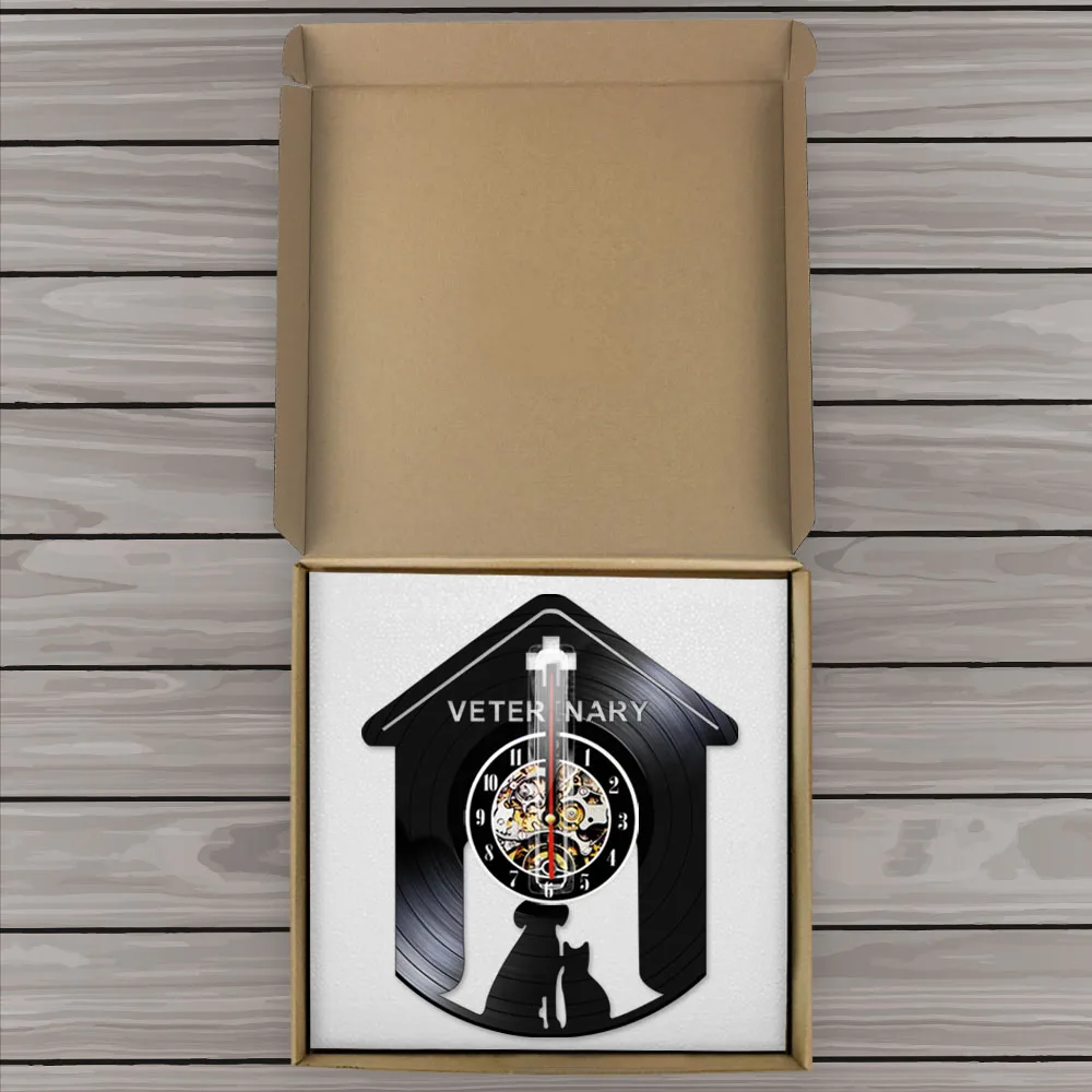 Классические виниловые настенные часы для ветеринарии собак кошек современный