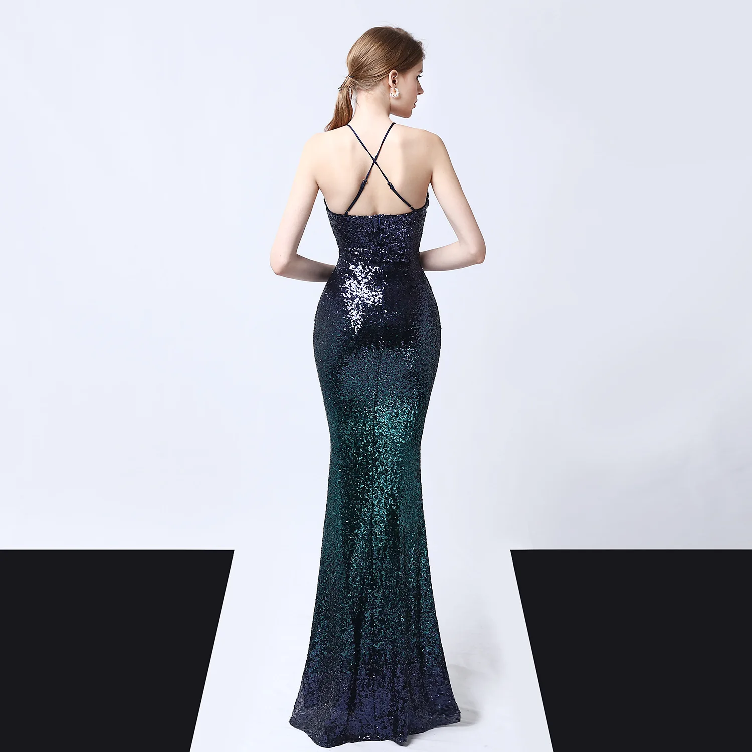 

Sladuo 2021 New Backless Bandage Sexy Dress Women Spaghetti Straps Summer Dress Suspenders Floor Length Mermaid Party Dress