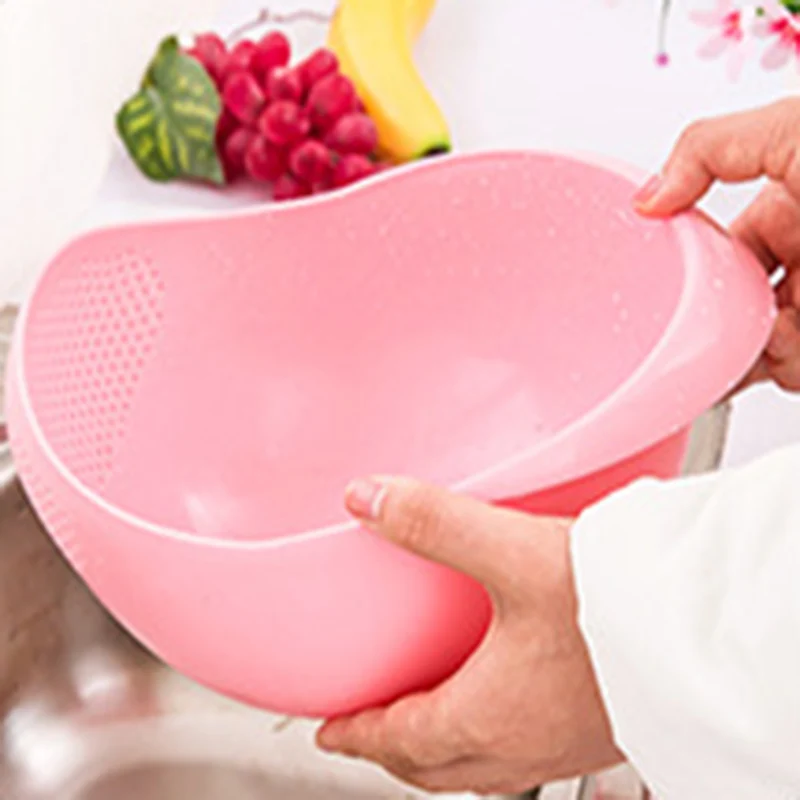 Large pink Кухонные принадлежности пластиковый рисовый экран фильтр очистки фруктов и овощей дренаж удобный экологический защита долговечность - Цвет: Large pink