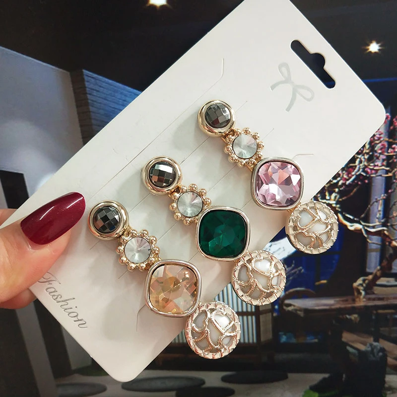 Женская заколка для волос с кристаллами элегантная круглая Золотистая в