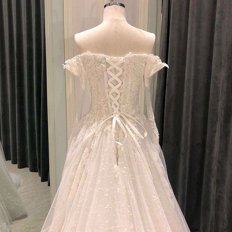 SL-7109 Новый boho торжественное платье es Длинные рукава 2021 Бусины кружева Иллюзия