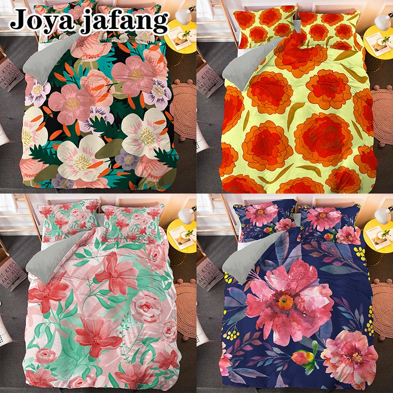 

3D Flower Bedding Decor Bedclothes Patterns Set 2/3Pcs Duvet Cover Set