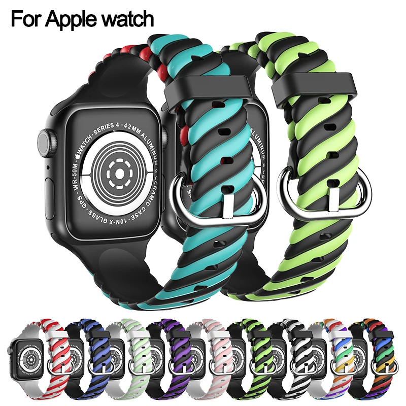 

Ремешок силиконовый для Apple Watch 6 5 4 3 SE 38 42 мм 40 мм 44 мм