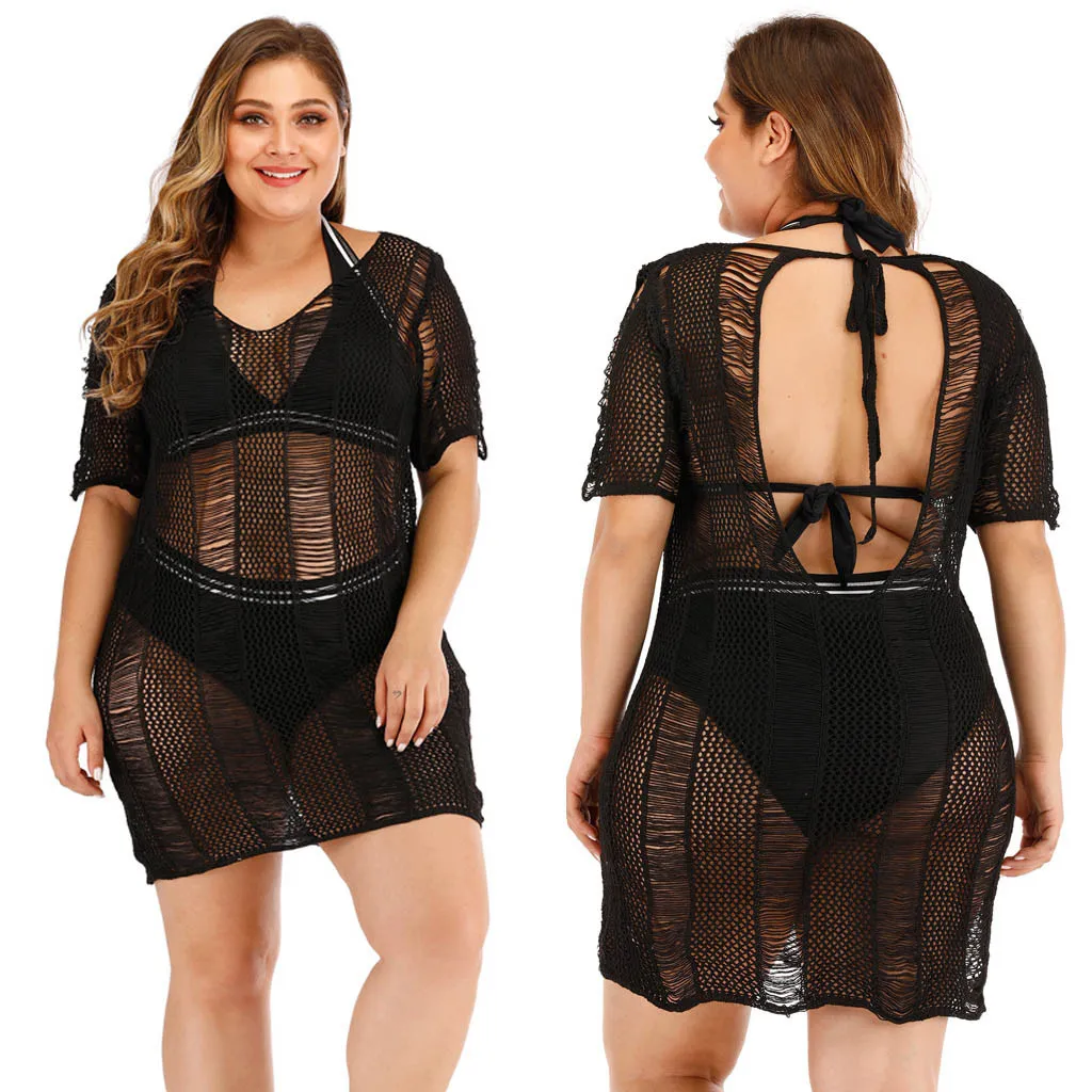 Женское закрытое платье бикини для ванны однотонное вязаное рабочее большого