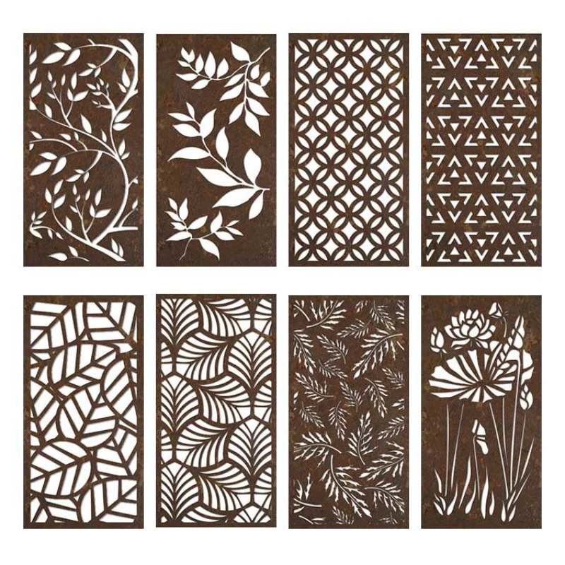 

Laser Cut Decorative Outdoor Garden Privacy Art Metal Screens Panels Corten Steel Garden Screen