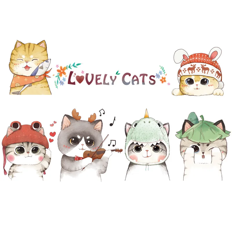 

Lovely Cats Wall Stickers for Kids rooms Wall Decor Cartoon Kitten Wall Decals for Nursery Kindergarten Home Decorative Murals