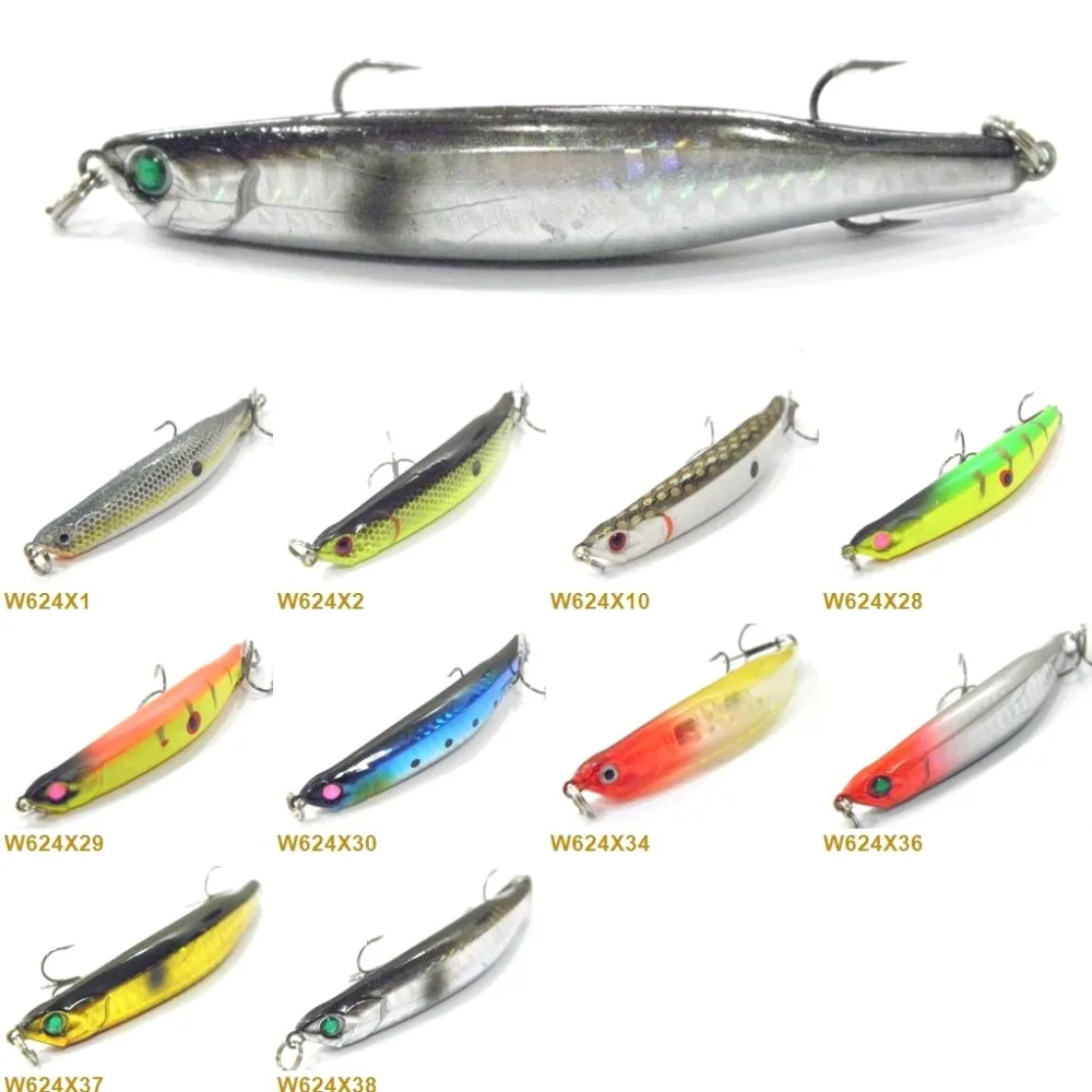wLure 8.3g 8.9cm Small Size Bend Minnow Dying in Water Twitch Lure on Subsurface Slow Sinking Carp Bait Fishing Lure W624