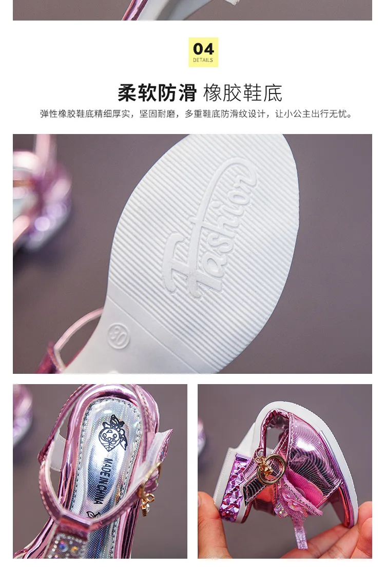 

Girls Sandals 2021 Summer New Girl Rhinestone Bow Fashion Princess Shoes Kids Shoes for Girl Sandals